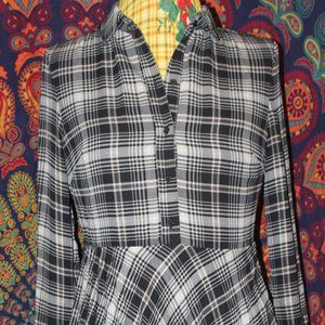 GUC Banana Republic Black Plaid Dress